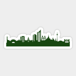 LEIPZIG skyline in forest green Sticker